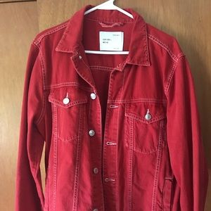 Zara Red Denim Jacket